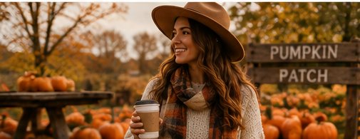 Cozy fall outfit at a pumpkin patch